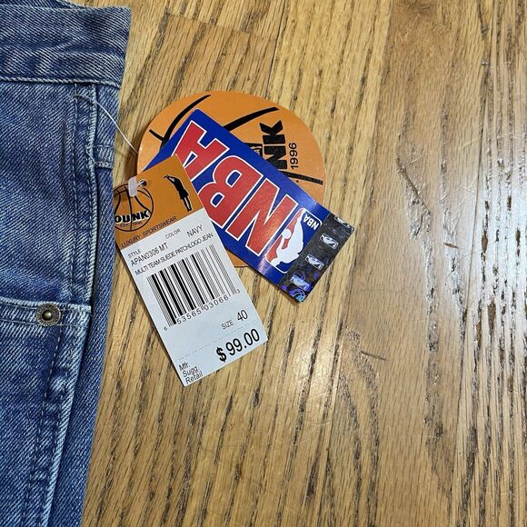 Unk Embroidered Basketball Patch Jeans NBA Team Logos Size 40 x 33 NWT Vtg Y2K - Picture 5 of 16